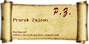 Prorok Zajzon névjegykártya